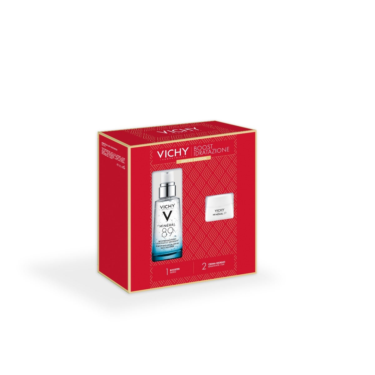 Vichy Cofanetto Regalo Natale Idratazione con MinÉral 89 Booster Siero 50ml + MinÉral 89 Crema 15ml