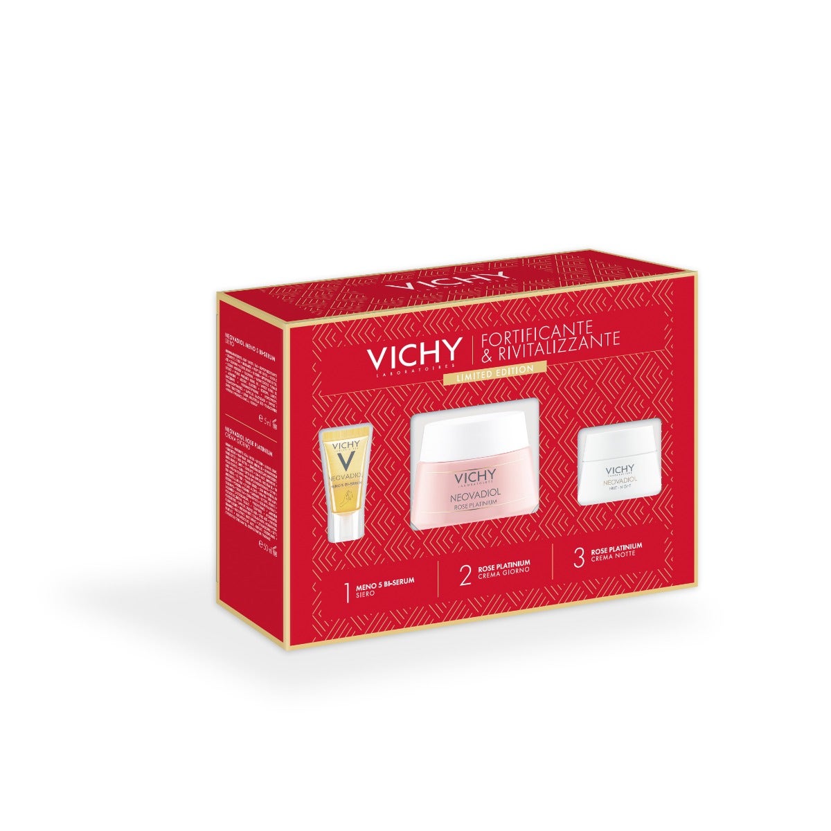 Vichy Cofanetto Regalo Natale Neovadiol Meno 5 Bi-Serum 5ml + Crema Giorno 50ml + Crema Notte 15ml