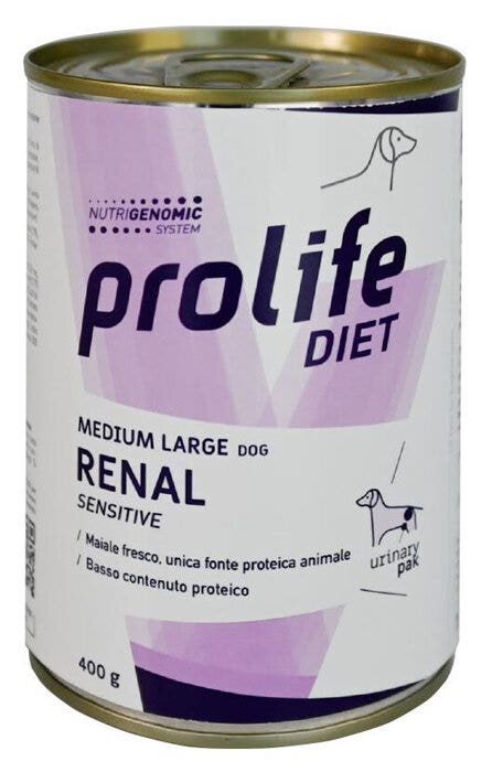 Prolife Dog Diet Renal Sensitive Cibo Umido Per Cani Taglia Media/Grande Lattina 400g