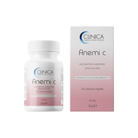 Clinica Anemi c - ferro - 60 capsule vegetali = 1 mese di trattamento