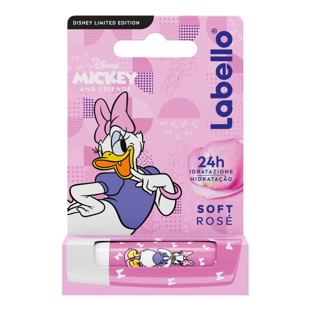 Labello Soft Rosé Disney Limited Edition Daisy Duck Burrocacao Labbra Colorato E Idratante 4,8g