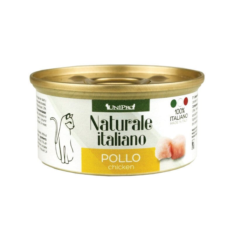 Unipro Naturale Italiano Pollo In Acqua Di Cottura Cibo Umido Per Gatti 85g