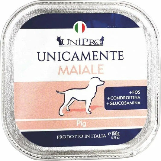 Unipro Unicamente Maiale Cibo Umido Cani Adulti Vaschetta 150g