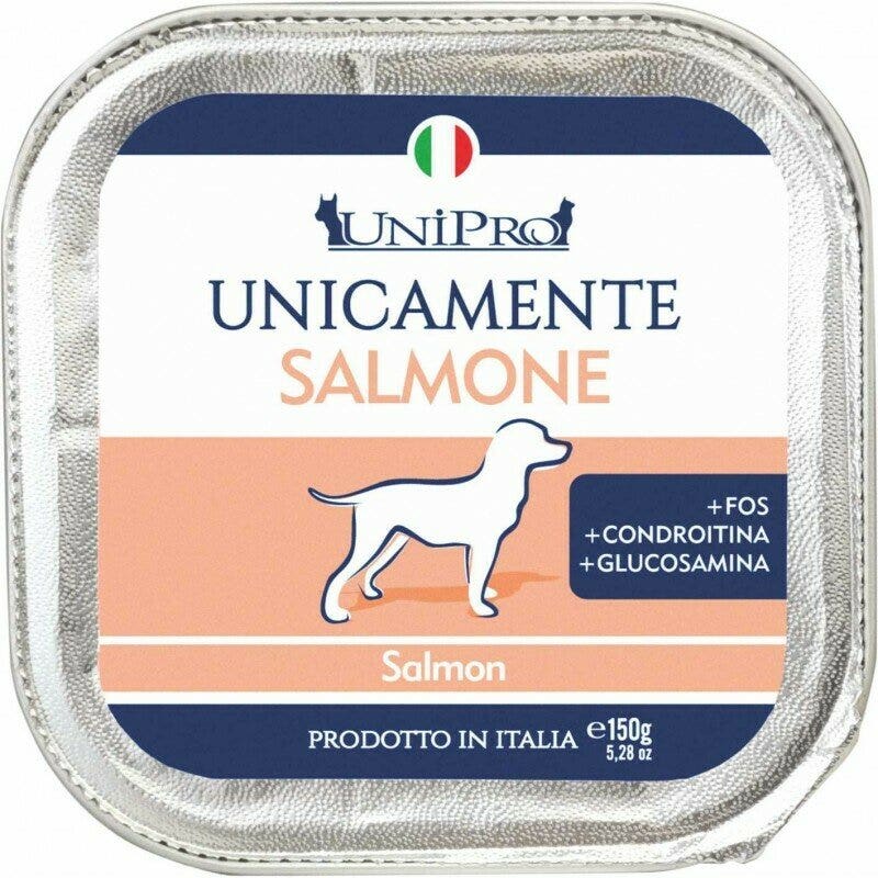 Unipro Unicamente Salmone Cibo Umido Cani Adulti Vaschetta 150g