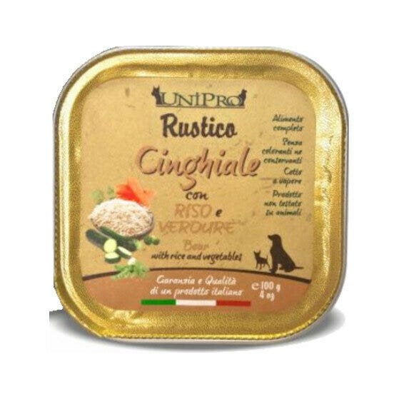 Unipro Rustico Cibo Umido Cinghiale Riso E Verdure Per Cani Vaschetta 100g