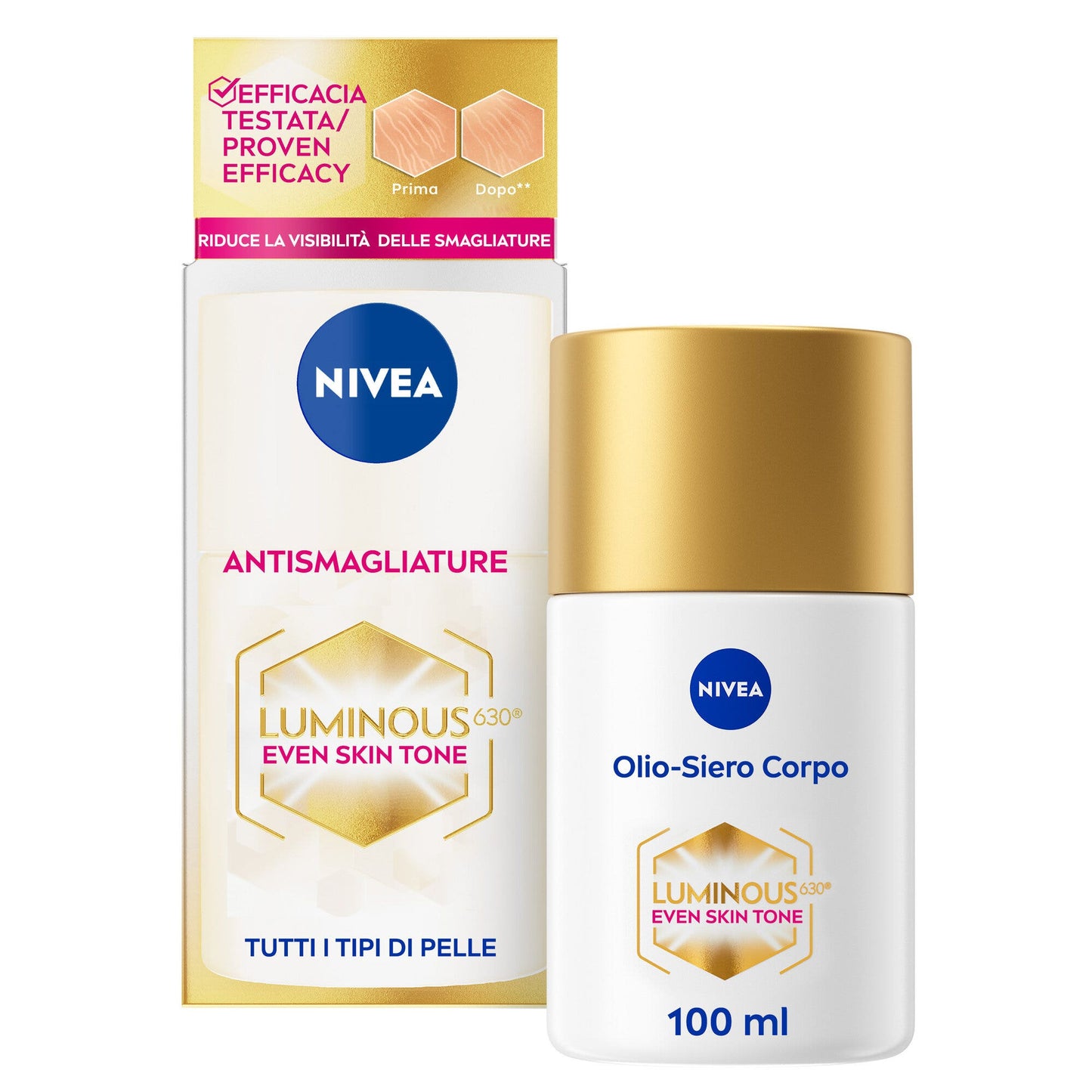 Nivea Luminous630 Olio-siero Corpo Antismagliature Per La Cura Corpo 100ml