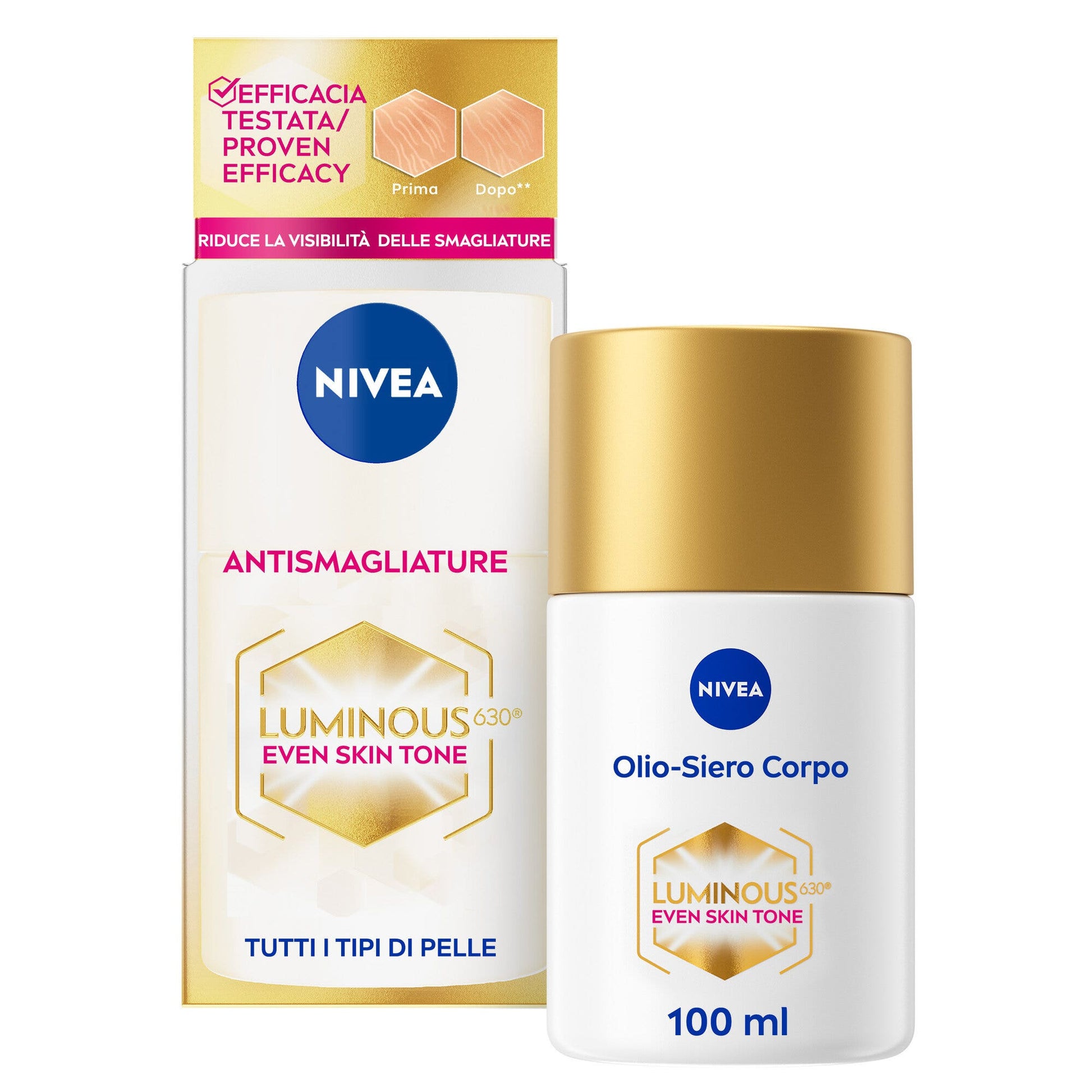 Nivea Luminous630 Olio-siero Corpo Antismagliature Per La Cura Corpo 100ml