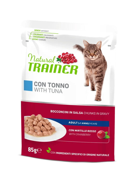 Natural Trainer Gatto Adult con Tonno Bocconcini in Salsa 85g