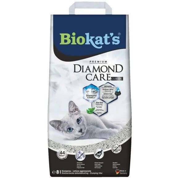 Biokat's Diamond Care Classic Lettiera Con Carbone Attivo Naturale Per Gatti 8L