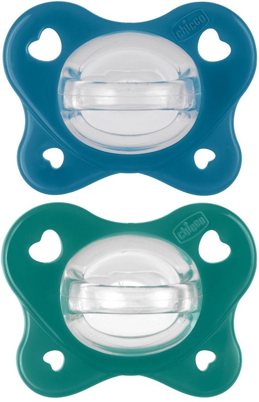 Chicco Dual Soft Succhietto Azzurro 16-36 Mesi 2 Pezzi