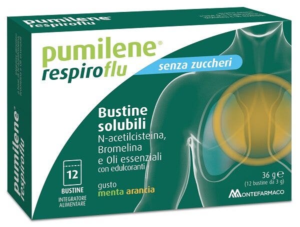 Pumilene Respiroflu Senza Zuccheri 12 Bustine