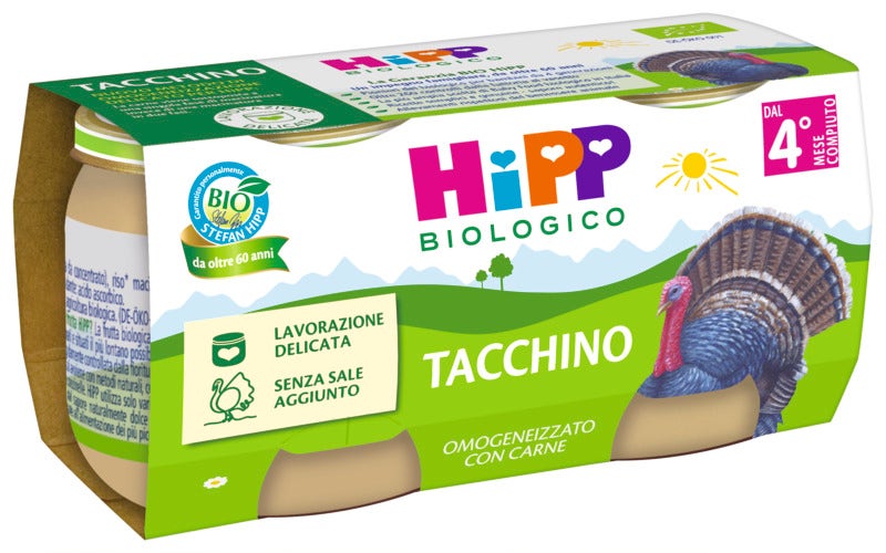 Hipp Bio Omogeneizzato Tacchino 2 Pezzi da 80 g