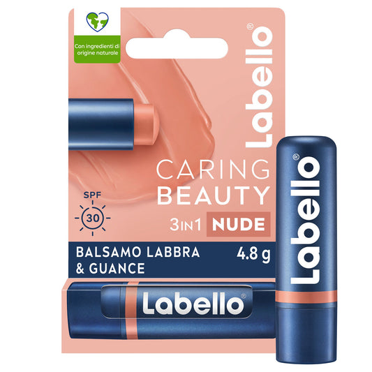 Labello Caring Beauty Lip & Cheek Nude Spf30 Burrocacao Labbra E Guance Colorato Nude 4,8g