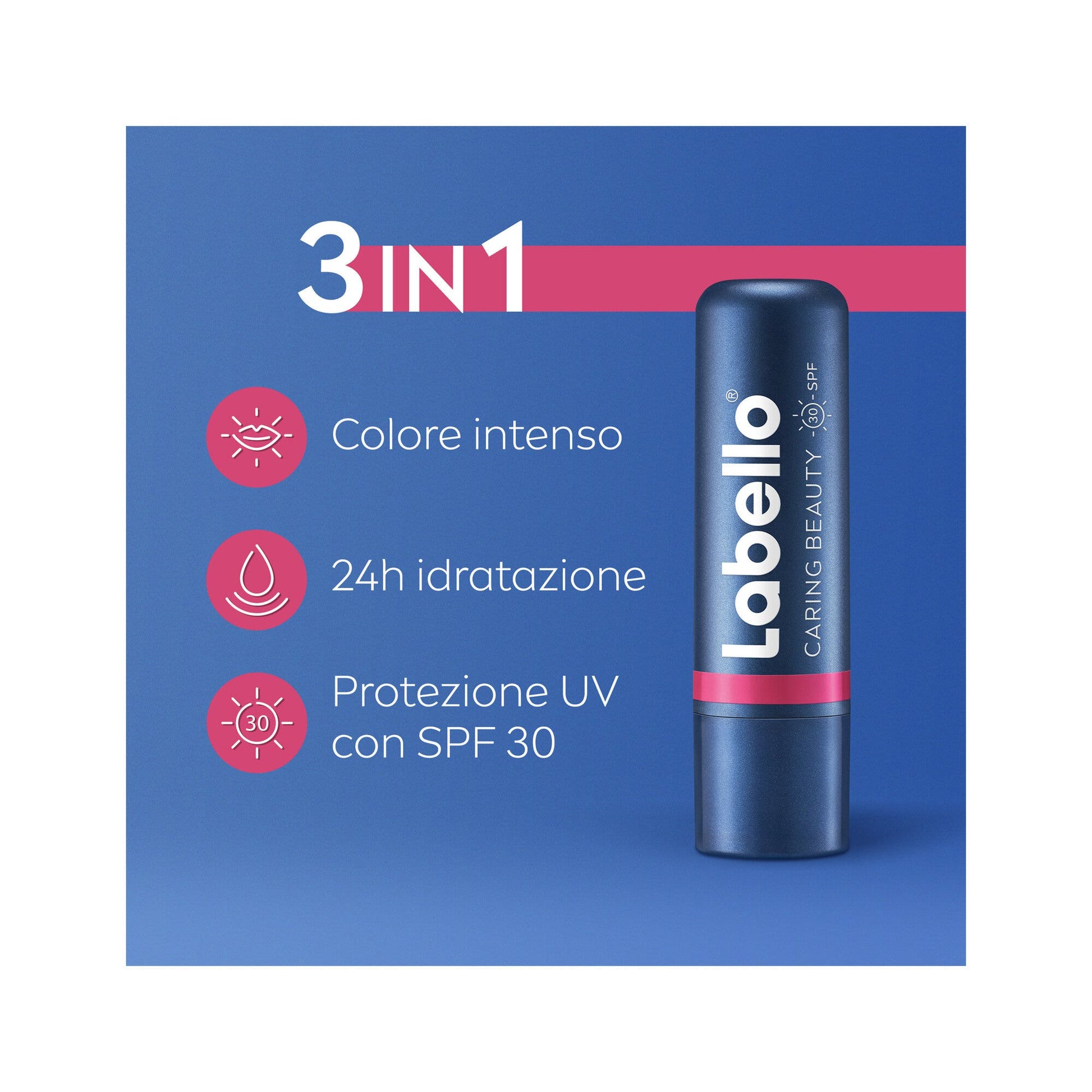 Labello Caring Beauty Lip & Cheek Pink Spf30 Burrocacao Labbra E Guance Colorato Rosa 4,8g