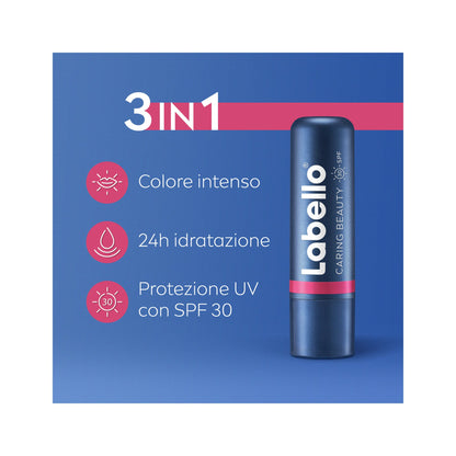 Labello Caring Beauty Lip & Cheek Pink Spf30 Burrocacao Labbra E Guance Colorato Rosa 4,8g