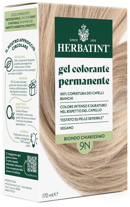 Herbatint Tinta Capelli Gel Permanente 9n Biondo Chiarissimo 170 ml
