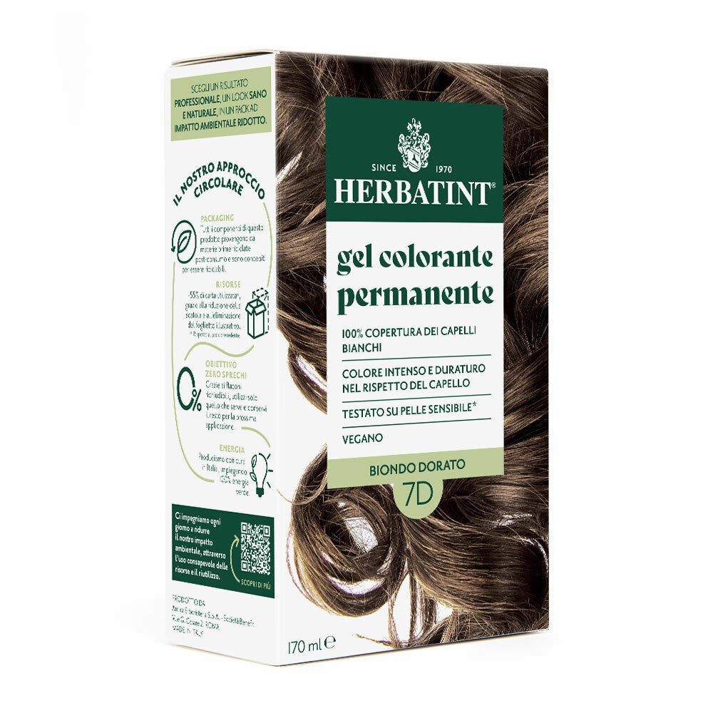 Herbatint Gel Colorante Permanente 7D Biondo Dorato 170ml