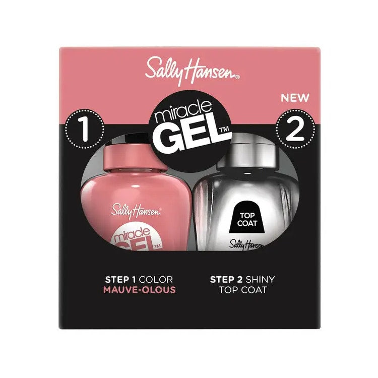 Sally Hansen Miracle Gel Duo Pack Top Coat + Smalto Colore 920 Mauve-Olous