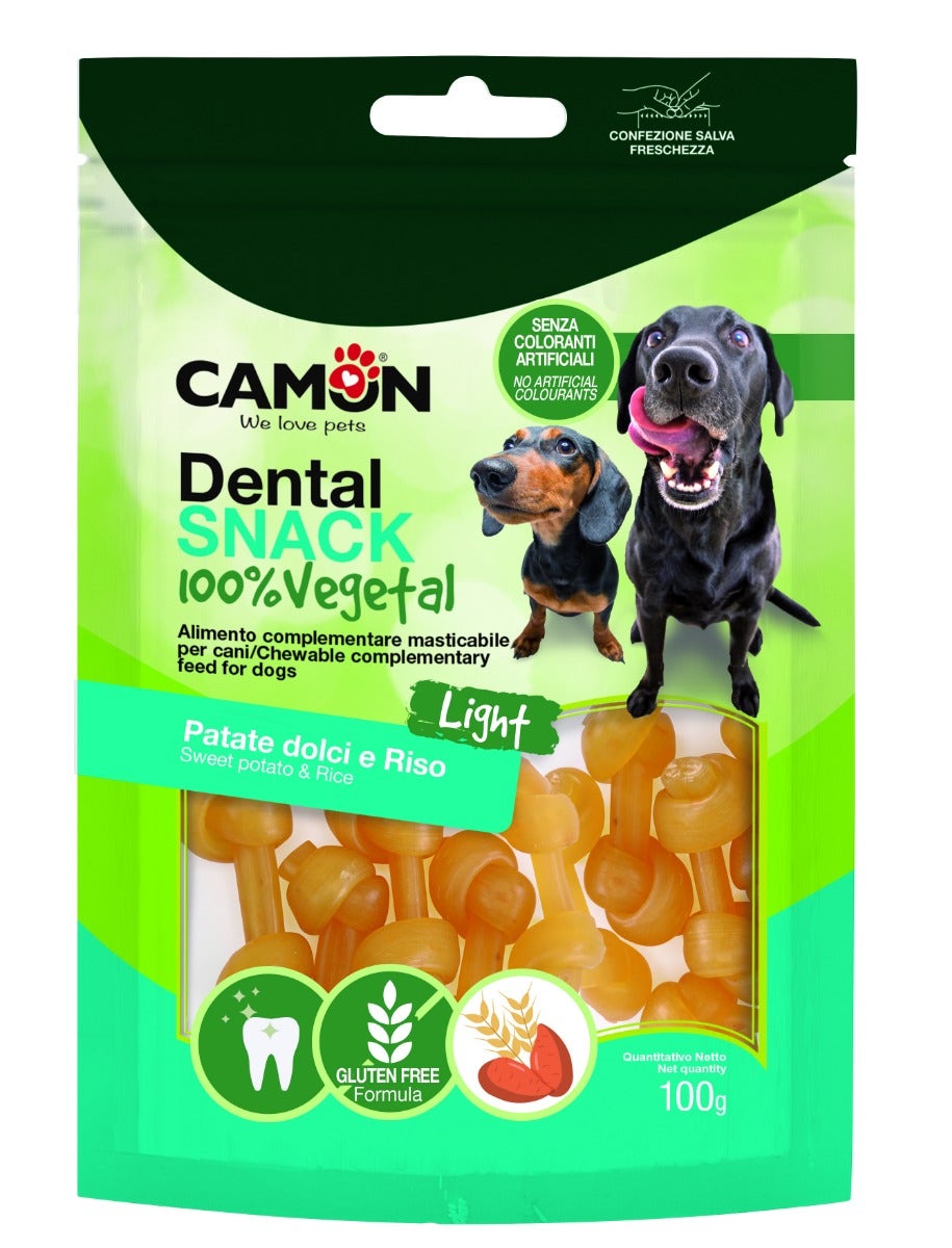 Camon Snack Osso Annodato Di Patata Dolce E Riso Cani 100g