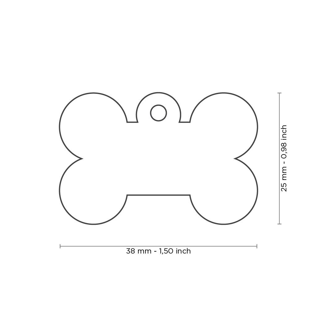 Medaglietta Per Cani E Gatti Osso In Alluminio Nero Taglia Grande