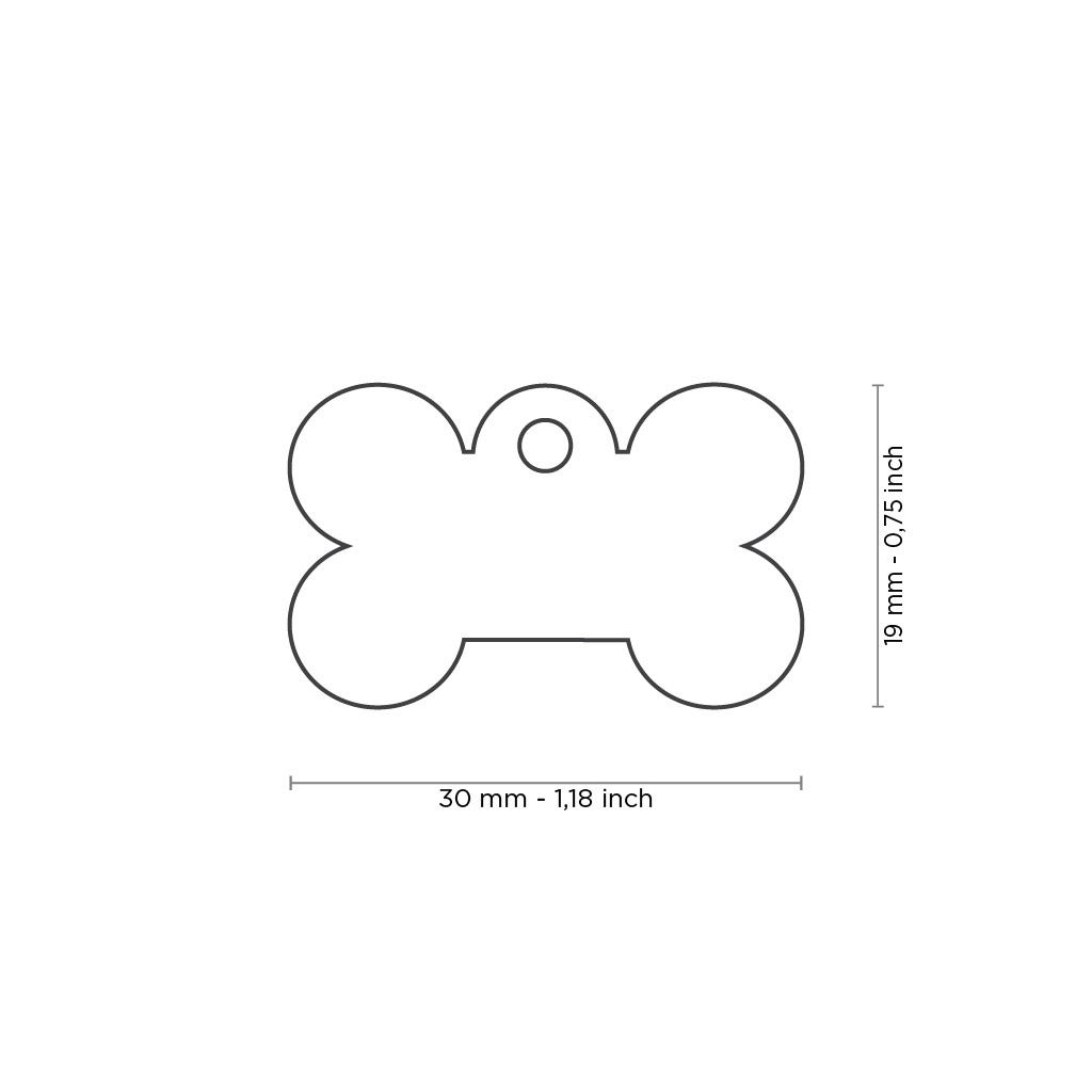 Medaglietta Per Cani E Gatti Osso Piccolo In Ottone Cromato Taglia Piccola