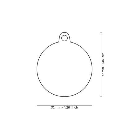 Medaglietta Per Cani E Gatti Cerchio Con Osso Nera Taglia Grande