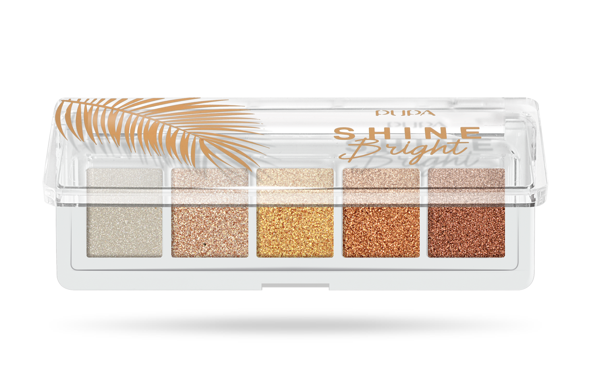 Pupa Shine Bright Palette 5 Ombretti Effetto Metallico 001 Sunny Gold
