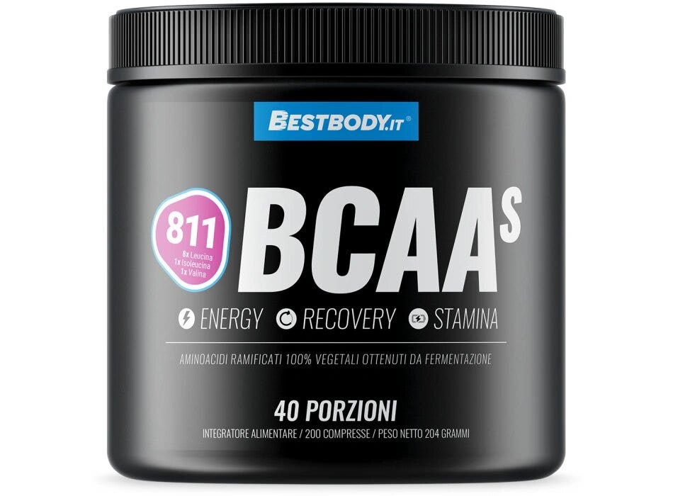 Bestbody BCAAs 8:1:1 Aminoacidi Ramificati con Vitamina B1 e B6 200 Compresse