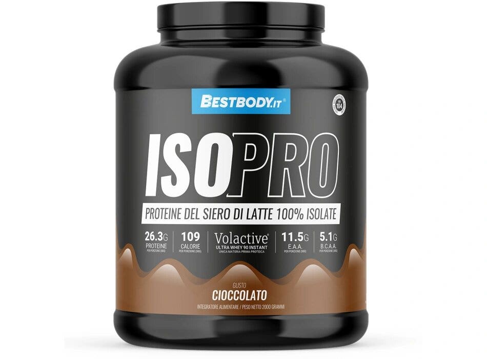 Bestbody IsoPro Volactive Proteine del Latte 100% Isolate Gusto Cioccolato 2Kg