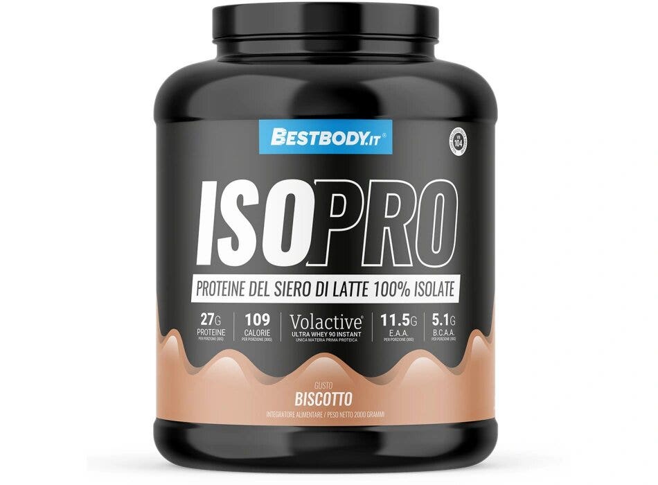 Bestbody IsoPro Volactive Proteine del Latte 100% Isolate Gusto Biscotto 2Kg