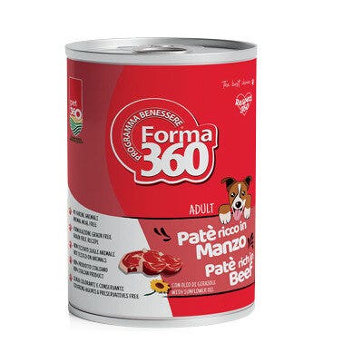 Pet360 Paté Ricco in Manzo Cibo Umido Per Cani Adulti Barattolo 400g
