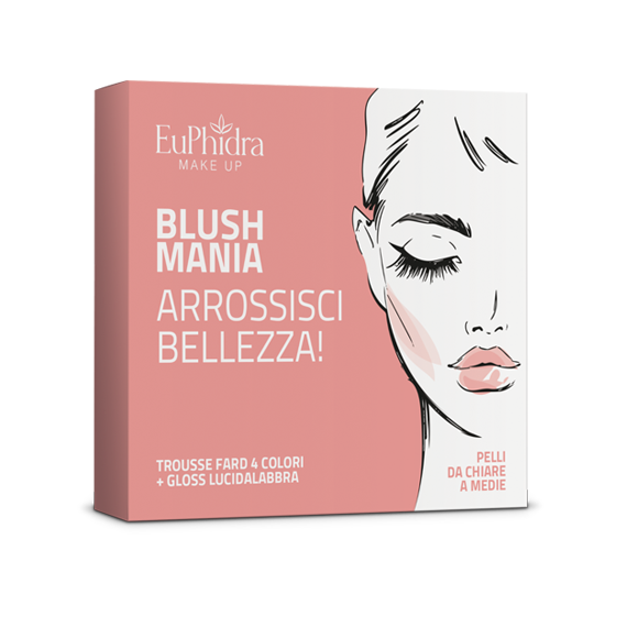 EUPHIDRA BLUSH MANIA ARROSSISCI BELLEZZA! - TROUSSE FARD 4 COLORI + GLOSS LUCIDALBBRA