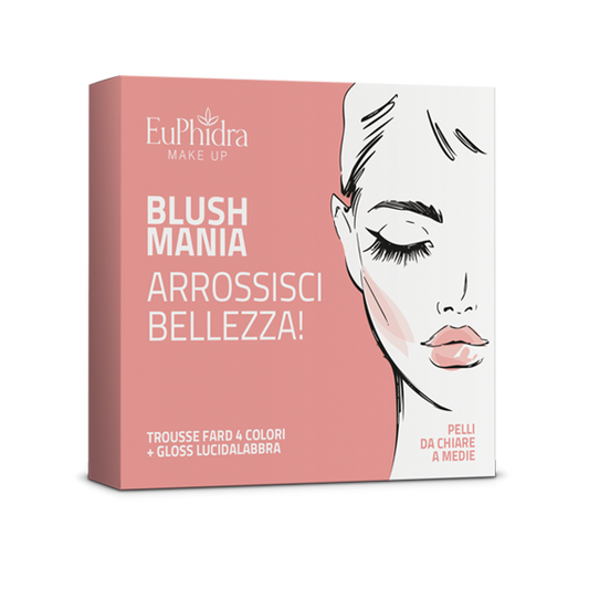 EUPHIDRA BLUSH MANIA ARROSSISCI BELLEZZA! - TROUSSE FARD 4 COLORI + GLOSS LUCIDALBBRA
