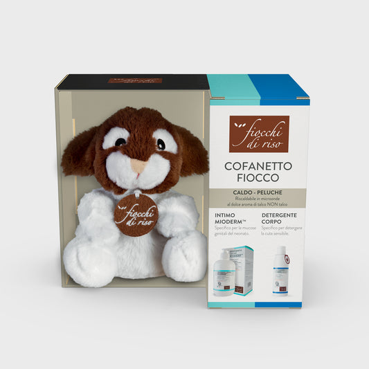 Kit Fiocchi Di Riso Caldo Peluche Fiocco+Detergente Intimo Mioderm 240ml+Detergente Corpo Delicato 200ml