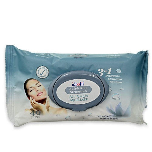 IDROFIL SALVIETTE REMOVE MAKE-UP CON ACQUA MICELLARE 40 PEZZI
