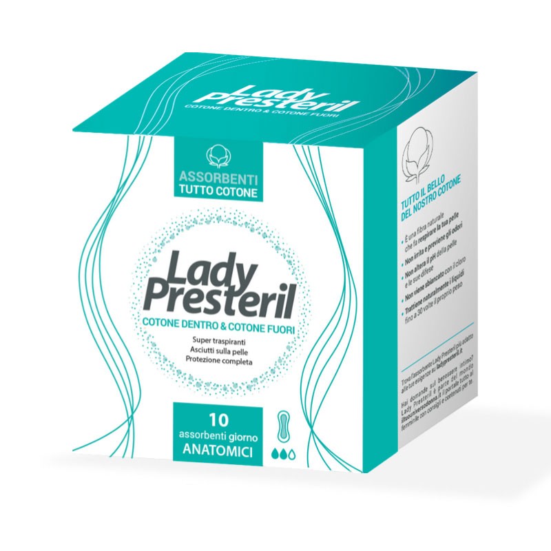 LADY PRESTERIL POCKET ASSORBENTI GIORNO ANATOMICI 10 PEZZI