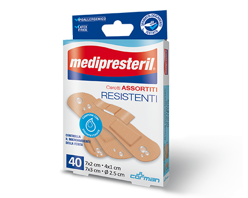 MEDIPRESTERIL CEROTTI RESISTENTI ASSORTITI 40 PEZZI - DISPOSITIVO MEDICO CE
