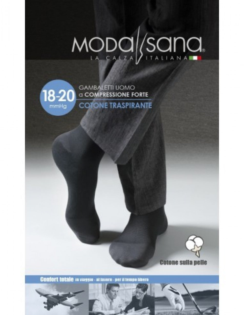 MODASANA UOMO 18 GAMBALETTO COTONE NERO XXL