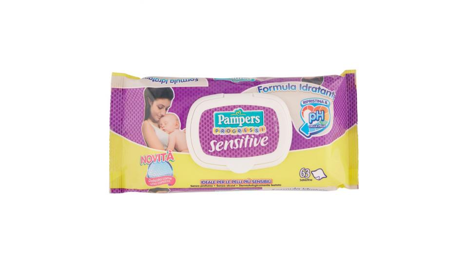 PAMPERS PROGRESSI SENSITIVE SALVIETTINE CON ALOE 63 PEZZI