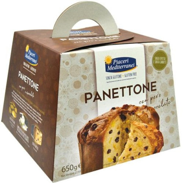 PIACERI MEDITERRANEI PANETTONE CON PERE E CIOCCOLATO 650 GRAMMI