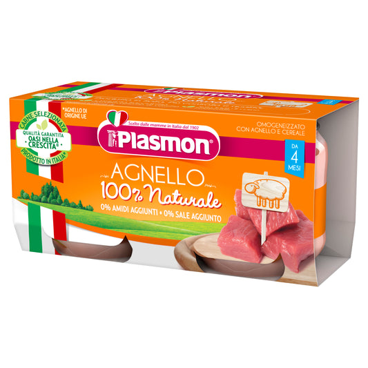 PLASMON OMOGENEIZZATO AGNELLO 80 GRAMMI X 2 VASETTI