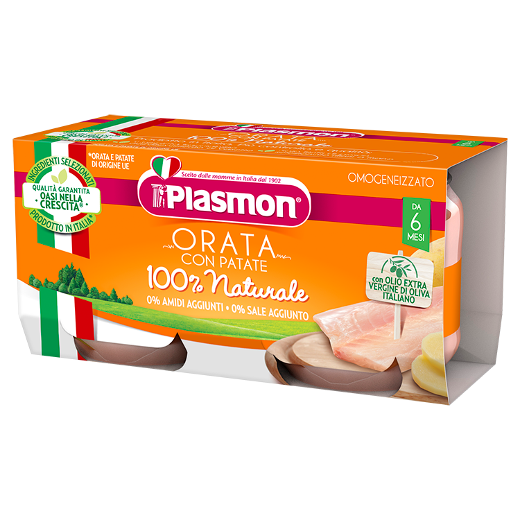 PLASMON OMOGENEIZZATO PATATE E ORATA 2X80 GRAMMI