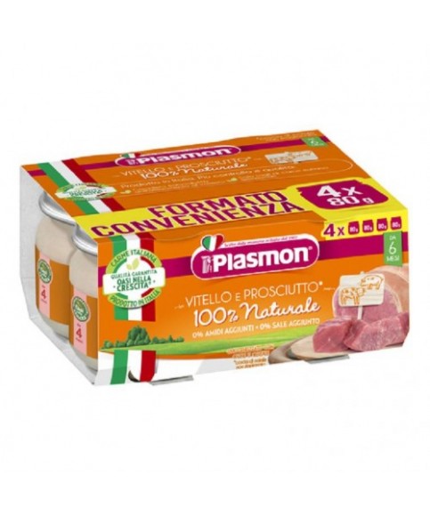 PLASMON OMOGENEIZZATO VITELLO E PROSCIUTTO 4X80 GRAMMI
