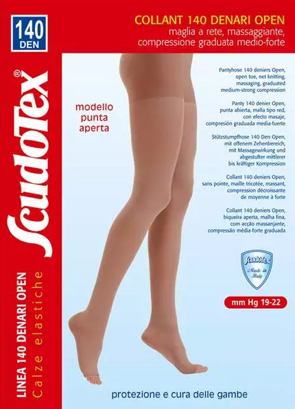 SCUDOTEX COLLANT 140 DENARI PUNTA APERTA NERO TAGLIA 2