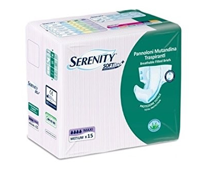 SERENITY SOFTDRY+ PANNOLONE MUTANDINA SUPER 15 PEZZI TAGLIA M - DISPOSITIVO MEDICO CE