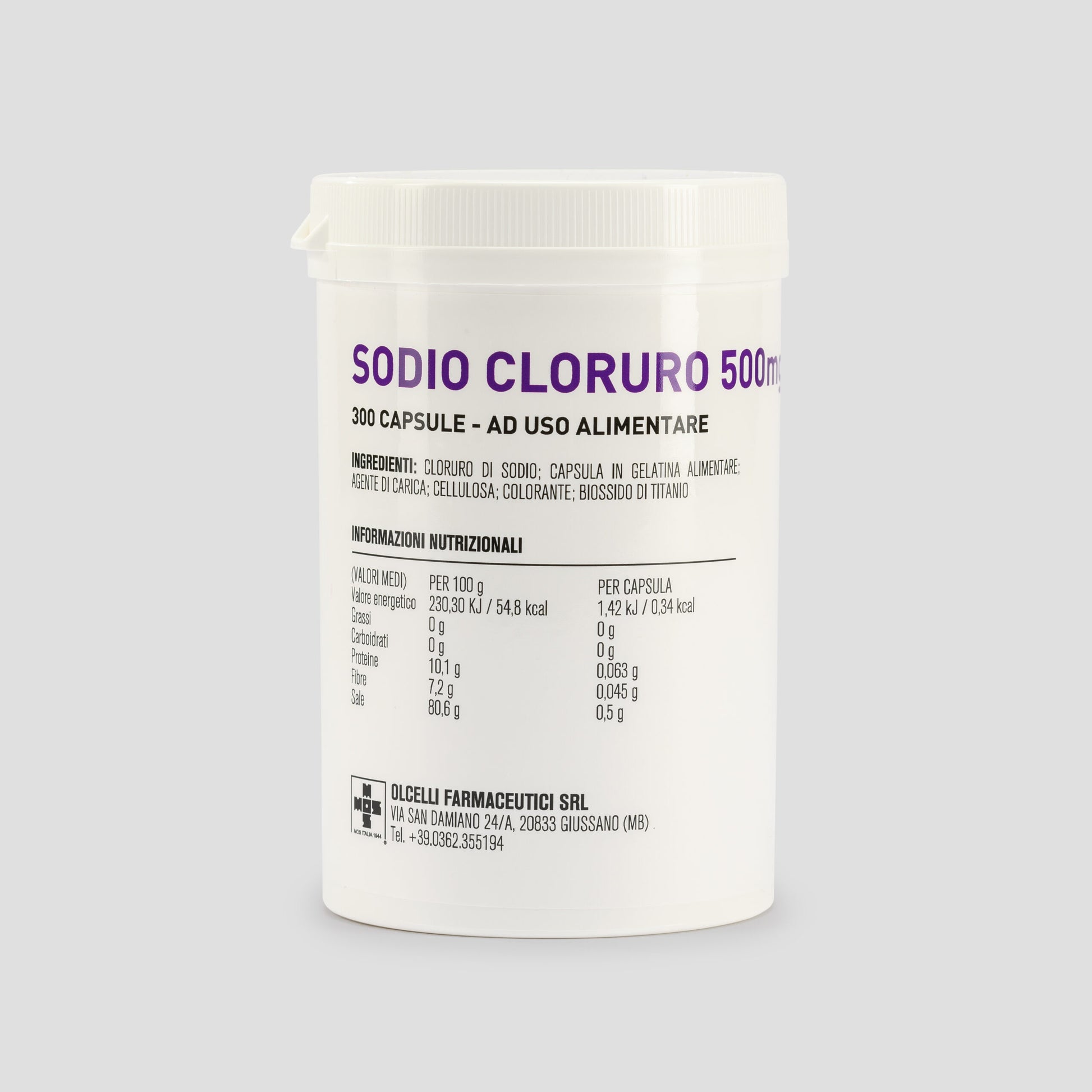 SODIO CLORURO 300 CAPSULE 500MG