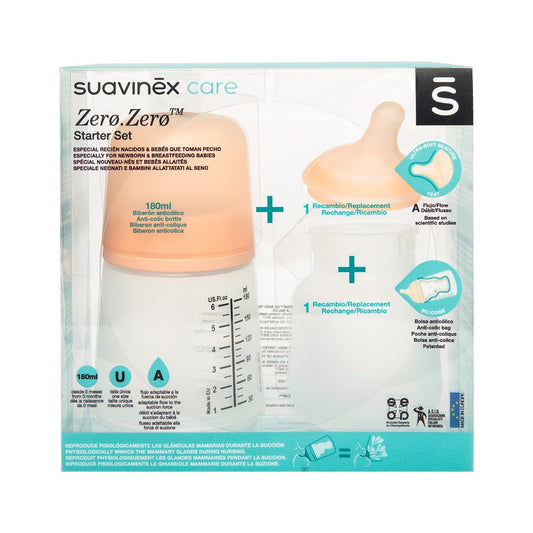 SUAVINEX KIT BIBERON SPECIALE ALLATTAMENTO ZERO 180ML + RICAMBIO