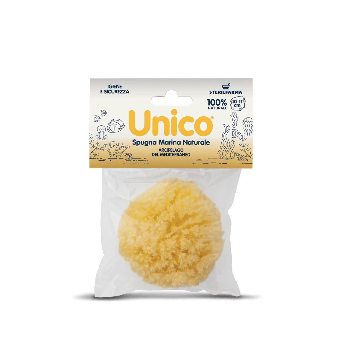 UNICO SPUGNA MARINA ARCIPELAGO DEL MEDITERRANEO 10-11CM