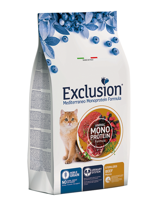 Exclusion Mediterraneo Noble Graincat Beef Crocchette Per Gatti Sterilizzati Sacco 12Kg