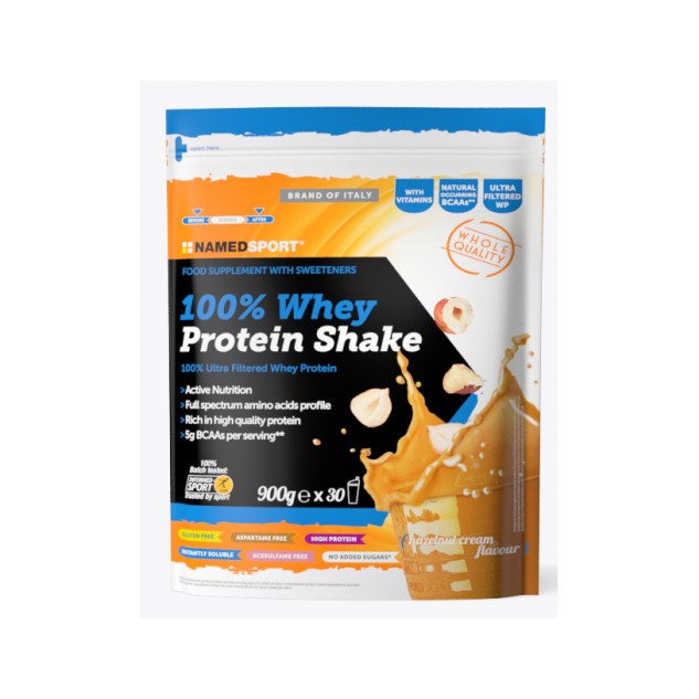 100% whey protein shake crema nocciola 900 grammi